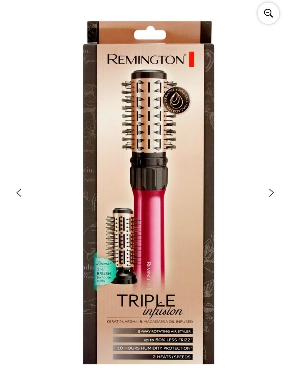 Remington Triple Infusion Rotating Air Styler - Pink and Silver
